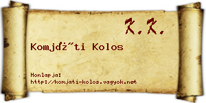 Komjáti Kolos névjegykártya